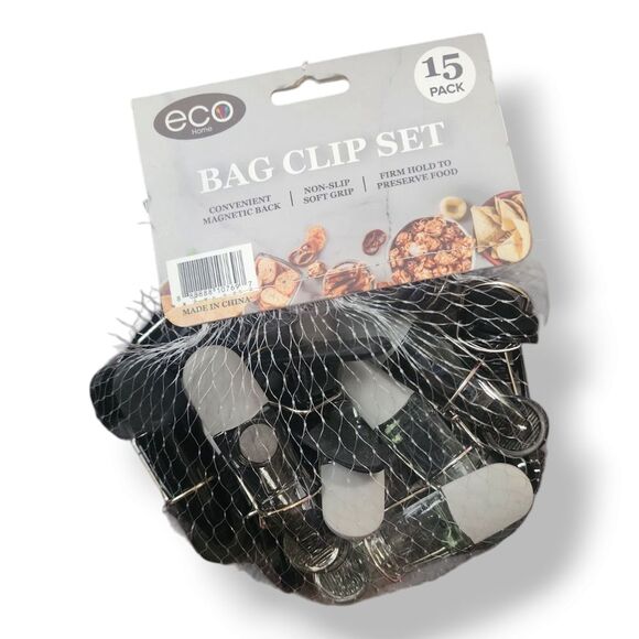Eco Home Bag Clip Set - Black and White - Picture 1 of 2